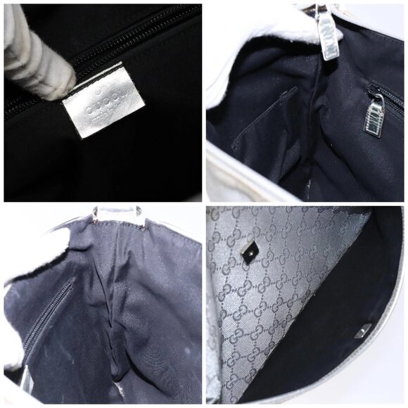 GUCCI GG Canvas Sherry Line Shoulder Bag Silver - Picture 15 of 16